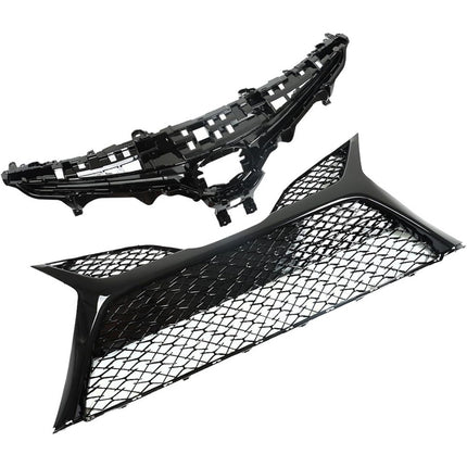 Findmall Front Upper and Lower Grille Set for 2018-2020 Toyota Camry SE XSE, Gloss Black, Without Sensor Holes