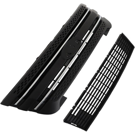 Findmall 2-Piece Black Front Bumper Grille and Grille Shell Set Replacement for Explorer 2011-2015 BB5Z8A284AA