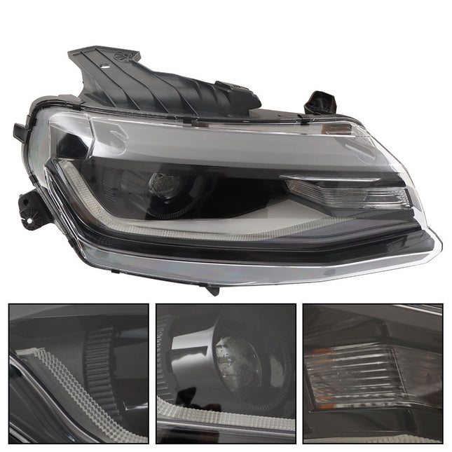 Findmall Passenger Side Headlights Assembly HID with DRL Replacement for Camaro 2016-2018 Replacement for Camaro ZL1 2019-2022 Housing Black Lamp RH 1PC