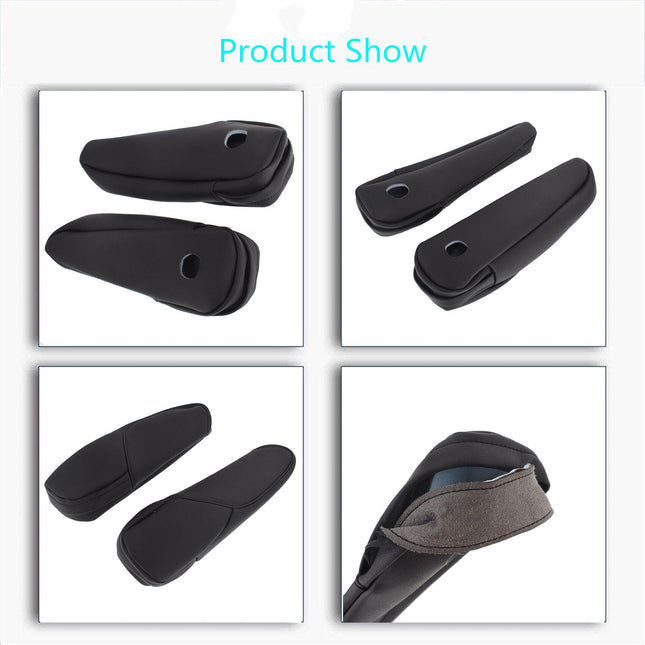 Findmall 2Pcs Front Seat Armrest Cover (Leather Part Only) Replacement for 2007-2009 Honda CR-V CRV Black