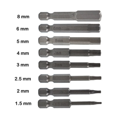 findmall Hex Head Bit Set Quick Connect Shank Impact Driver Drill Metric MM 8 Piece