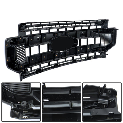 Findmall Front Upper Bumper Grille Chrome with 2 Straight Trim Replacement for F250 F350 XL XLT Style 2020-2022 Replacement for 1KPFD1211128 LC3Z8200BA
