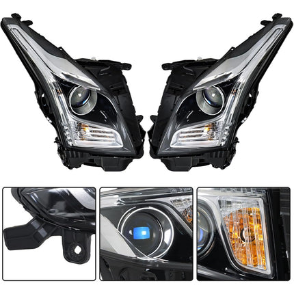Findmall Headlight Headlamp Assembly Halogen Driver and Passenger Side Replacement for ATS 2013 2014 2015 2016 2017 2018 Replacement for GM2502384 GM2503384 Left LH Right RH