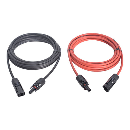 findmall 1Pair 12AWG Solar Panel Extension Cable 10Ft Red and Black Cable Wire Connector