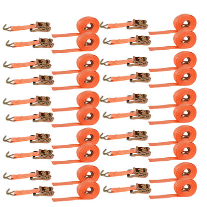 findmall 20Pcs 1.5 x 15 J hook Ratchet Straps 4000Lbs Heavy Duty Tie-Down Straps