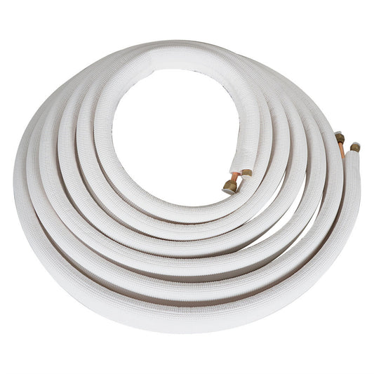 findmall 25FT Air Conditioning Copper Tubing Hose Extension 1/4" and 3/8" Twin Copper Hoses Insulated Copper Hoses Fit for Mini Split Air Conditioner