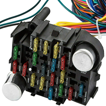 Findmall Wiring Harness Kit Universal 21 Circuit Replacement for Hotrods Street Rod Hot Wires Extra Long Wires