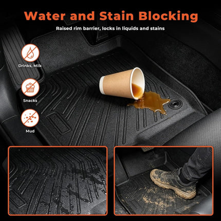 Findmall 3PCS Floor Mats Liner Black TPE Replacement for Civic 2022-2025
