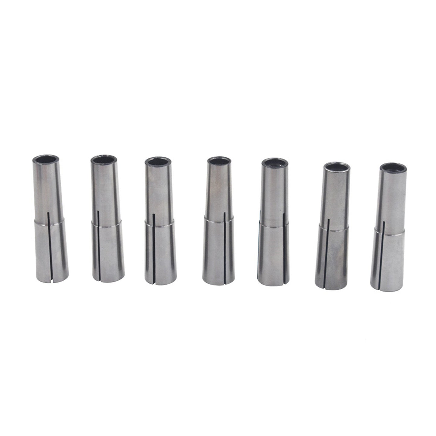 findmall 7Pcs #2 MT Collet Set 1/8" - 1/2" 2MT MT2 3/16 1/4 3/8 Round Chuck