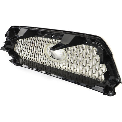 Findmall Front Upper Mesh Grille for 2016-2021 Toyota Tacoma, Gloss Black with Chrome Trim