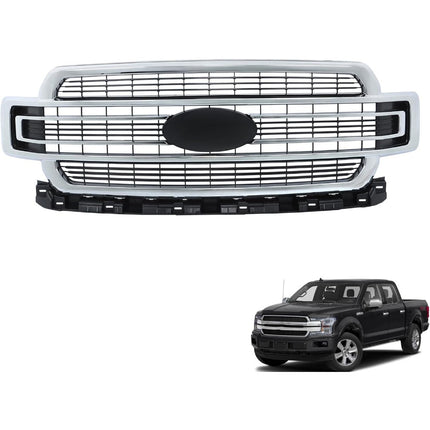 Findmall Chrome Front Bumper Grille Grill Replacement for F150 LIMITED 2018-2020 Replacement for JL3Z8200RA