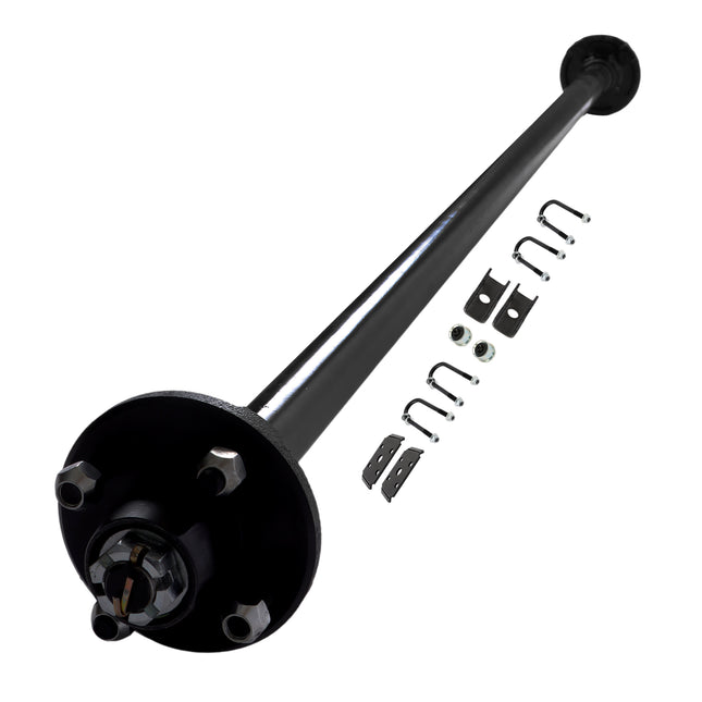 Findmall 2,000 lb Trailer Axle with U-Bolt Kit, 4 on 4 in, 71 in Hub Face