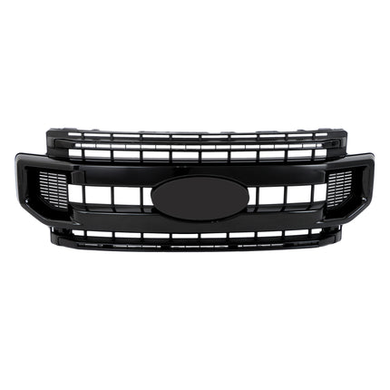 Findmall Front Grille Upper Glossy Black with 2 Straight Trim Style Replacement for F250 F350 F450 F550 Super Duty 2020-2022