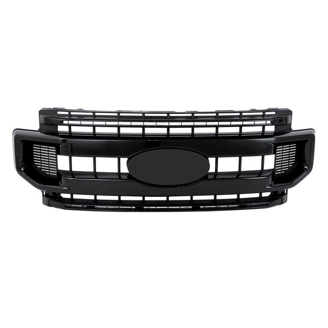 Findmall Glossy Black Two-Bar Front Upper Grille Replacement for F-250 F-350 F-450 and F-550 Super Duty 2020-2022