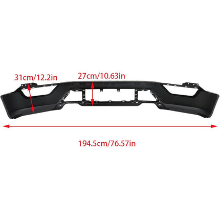 Findmall Black Steel Front Bumper Face Bar without Parking Sensor Holes Replacement for 2021-2023 Ford F-150, 17210132AD, AW67424