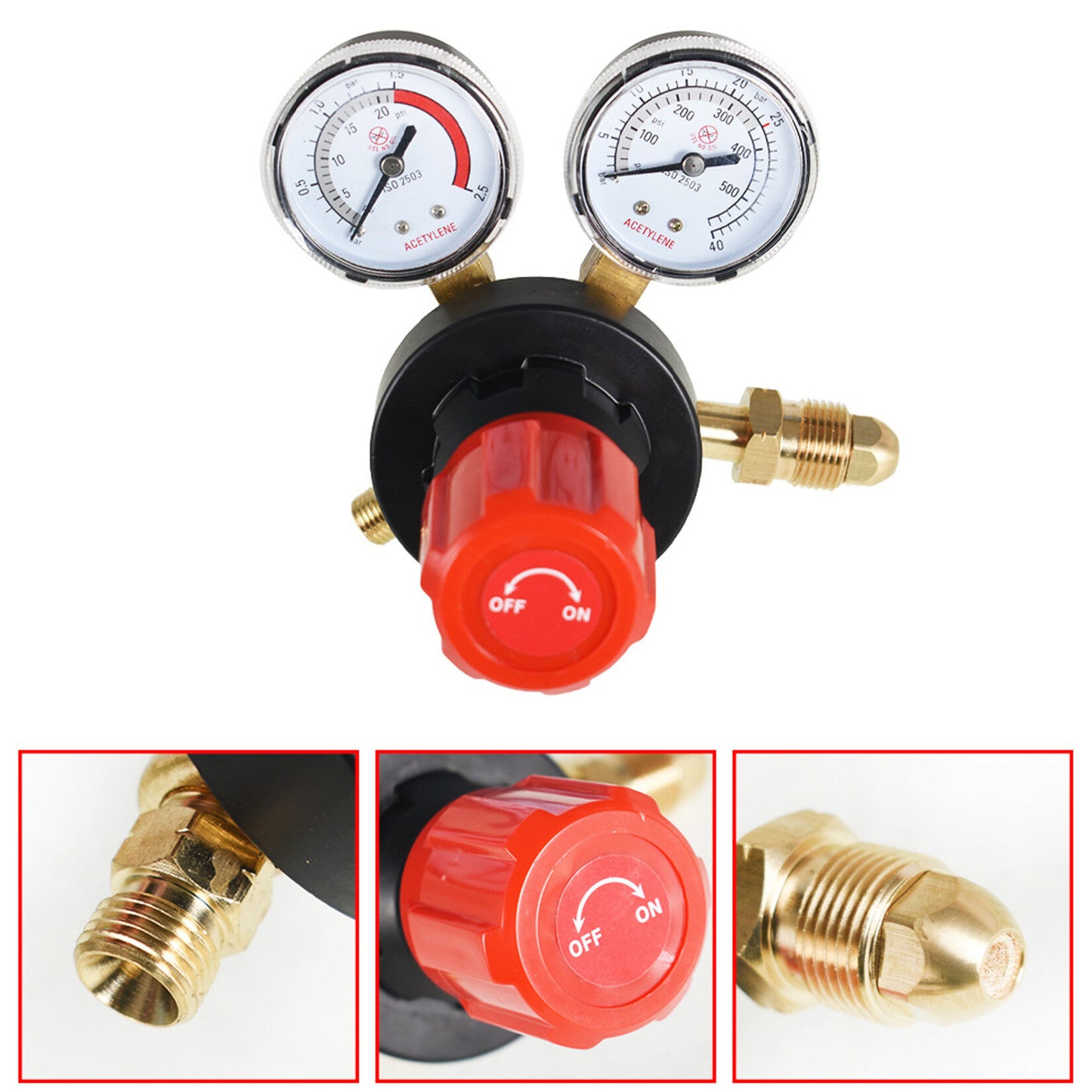 findmall CGA 540 Oxygen CGA 510 Acetylene Regulator for Welding Gas Gauge