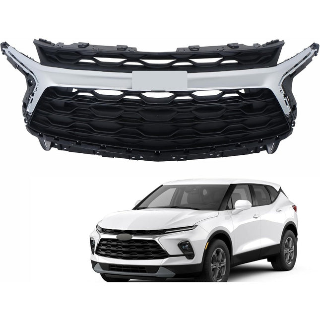 Findmall Silver and Black Front Upper Bumper Grille Replacement for Blazer LT 2023-2024