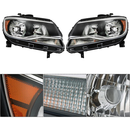 Findmall Driver Side and Passenger Side Headlights Assembly Halogen Replacement for Colorado 2015-2022 Housing Black Lamp LH RH 2PCS GM2503407 GM2502407