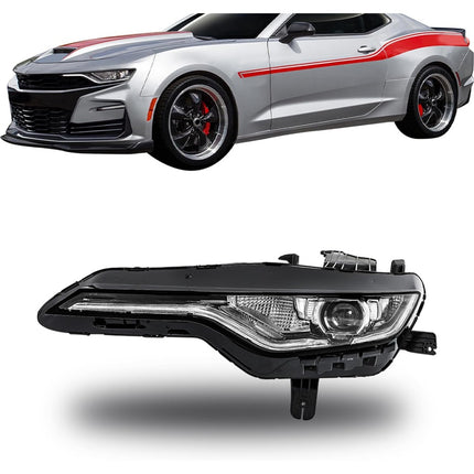 Findmall Headlight Headlamp Assembly Halogen Driver Side Replacement for Camaro SS 1SS 2SS RS 2019 2020 2021 2022 2023 2024 Replacement for 84756147 Left LH
