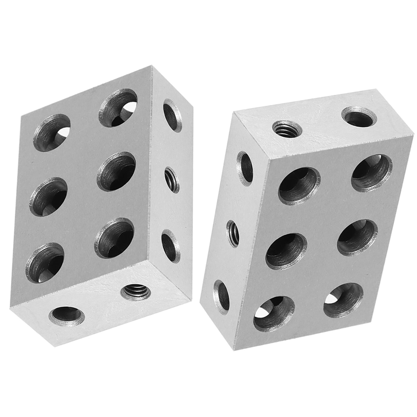 findmall 1 x 2 x 3 Inch Blocks 11 Holes Matched Pair Ultra Accuracy .0001 Machinist Fit for Milling Machine