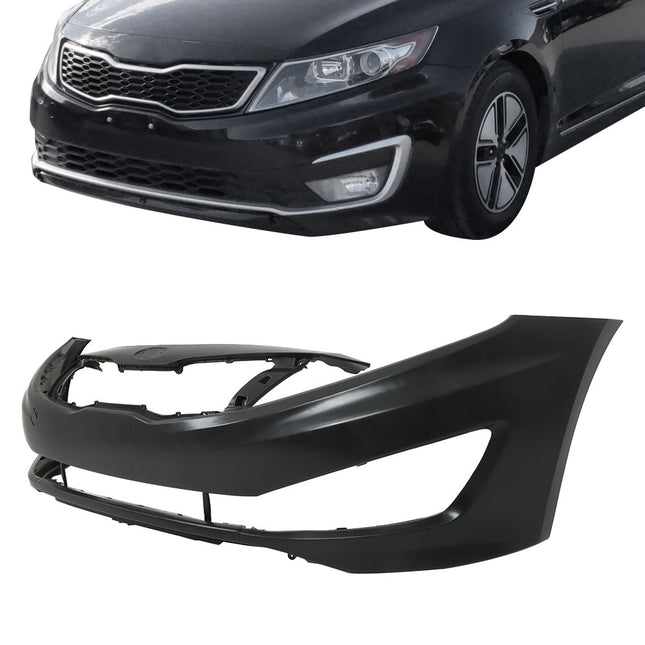 Findmall Primed Front Bumper Cover Replacement for 2012-2013 Kia Optima EX LX, KI1000161, 86511-4C000, 86611-D3000