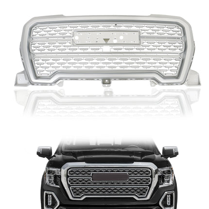 Findmall Front Upper Mesh Grille for 2019-2021 GMC Sierra 1500, Silver