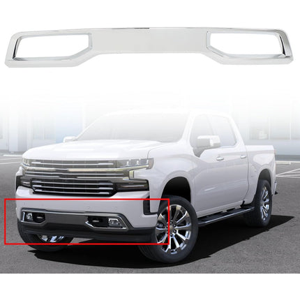 Findmall Front Bumper Skid Plate Trim for 2019‑2021 Chevrolet Silverado 1500, Chrome Plastic, Replacement for 84176756