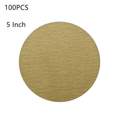 Hook Loop Pads Sanding Disc 5-Inch NO-Hole 100Pcs Aluminum Oxide Round Flocking Sandpaper for Sanding Grinder Polishing Accessories ( 60 80 120 180 240 320 ) Grit (80grit)