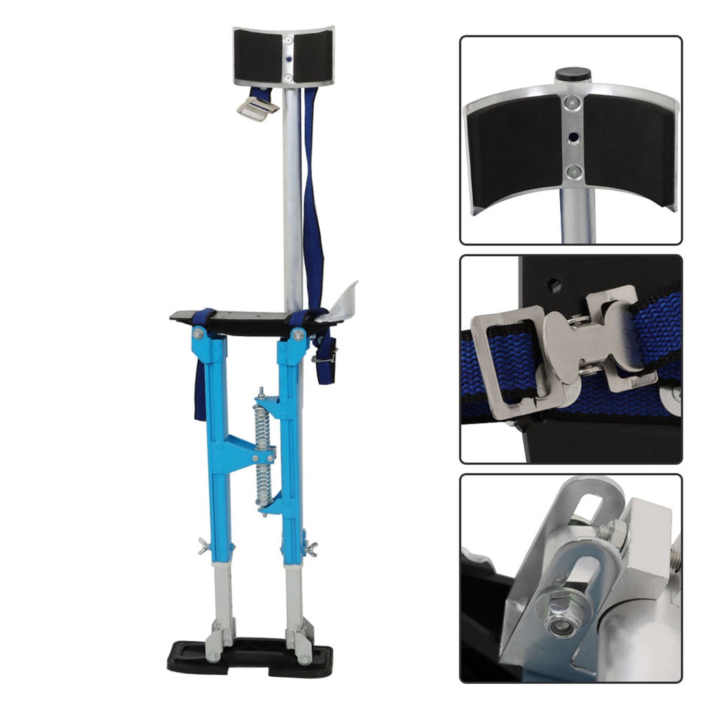 findmall 18-30 Inch Drywall Stilts Blue Adjustable Aluminum Stilt Tool Fit for Painting or Cleaning