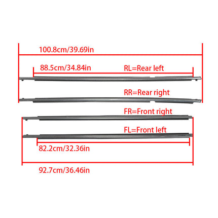 Findmall Chrome Window Weatherstrip Kit for 2013-2018 Toyota RAV4, 4-Piece