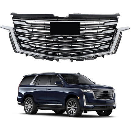 Findmall Silver Chrome Front Upper Grille with Camera Hole Replacement for Escalade and Escalade ESV 2021-2023