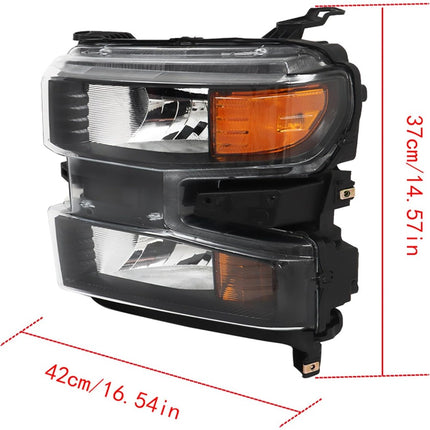 Findmall Headlight Assembly Replacement for Silverado 1500 Black Front LH