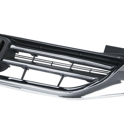 Findmall Front Bumper Grille Black and Chrome Straight Trim Replacement for Honda Accord 2013-2015