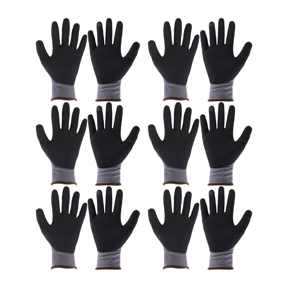 findmall Safety Work Gloves MicroFoam Nitrile Coated Foam Gloves L-Size/6 Pairs