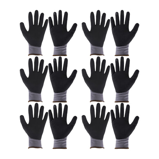 findmall Safety Work Gloves MicroFoam Nitrile Coated Foam Gloves L-Size/6 Pairs