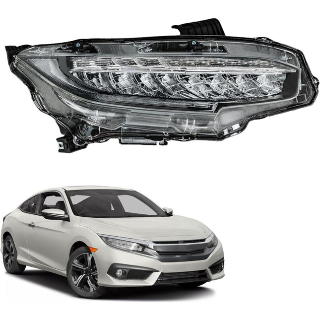 Findmall Headlight Assembly for 2016 Honda Civic Front Right Passenger Side, Replaces HO2503176