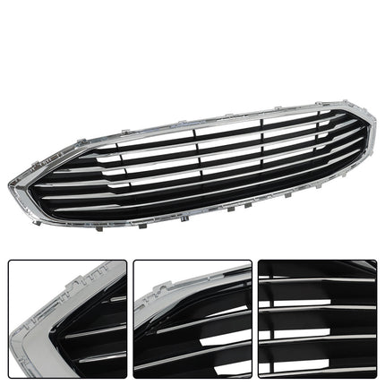 Findmall Front Bumper Grille Upper Lower Grills with Fog Lamp Covers Black Trim Assembly Replacement for 2019 2020 Fusion SE SEL