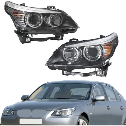 Findmall Headlight Assembly Pair Replacement for 528i 2008-2010
