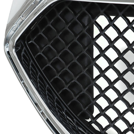 Findmall Front Bumper Hood Grille Upper Matte Black Mesh Style and Chrome Frame Replacement for Taurus SHO 2013 2014 2015 2016 2017 2018