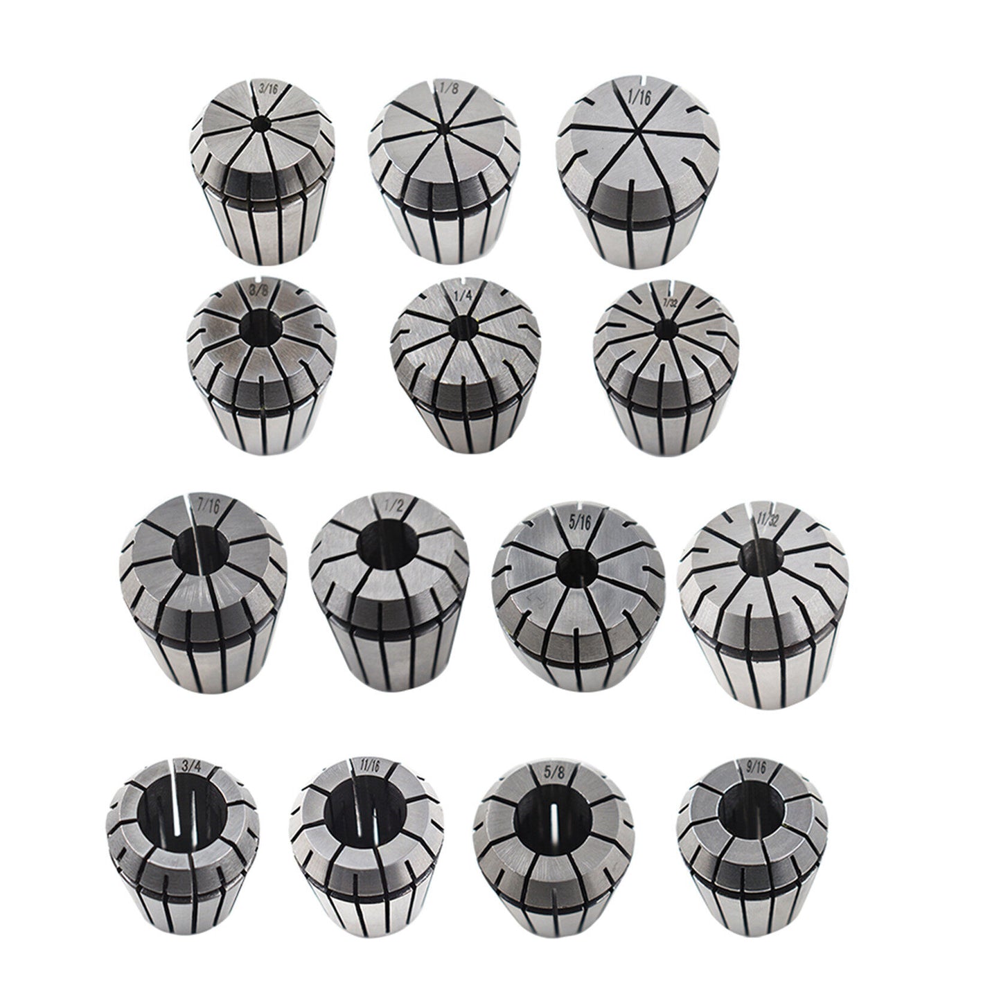 findmall ER32 Super Accuracy 14 PCS 1/16"-3/4" ER-32 Collets Set With 3/8 7/16 1/2