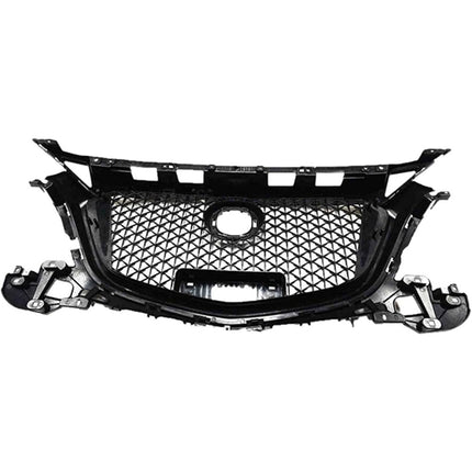 Findmall Front Upper Honeycomb Grille for 2017-2018 Mazda 3, Black, Without Sensor Hole
