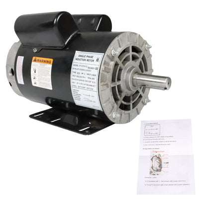 findmall Electric Motor 5HP 7/8''Shaft Compressor Duty 230V 1Phase 3450RPM 56 HZ