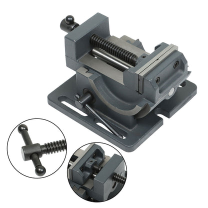 findmall 3 Inch Angle Drill Press Vise 0-90 Degree Tilting Angle Vise Iron Cradle Style Angle Vise Fit for Drilling Machine