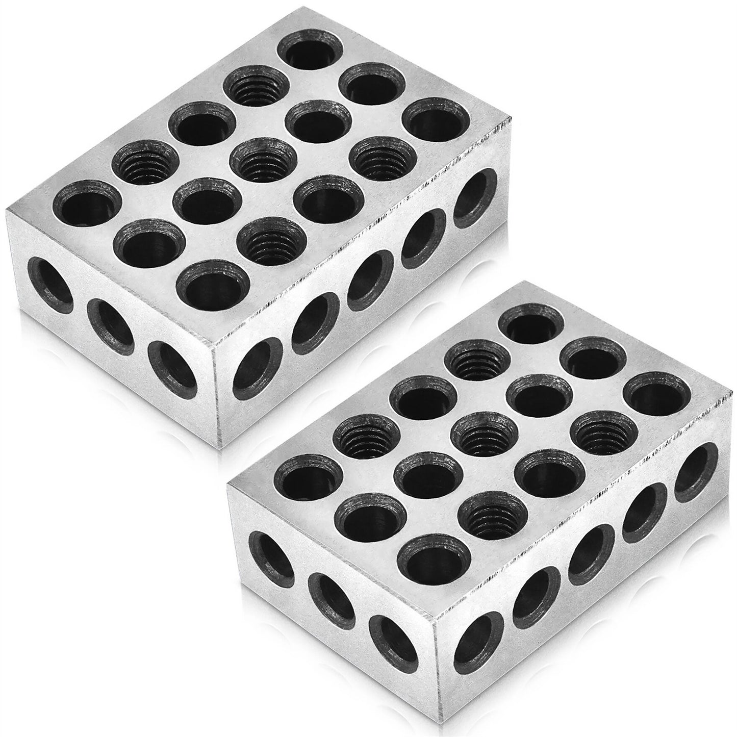 findmall 5 Matched Pairs Accuracy Steel 1 x 2 x 3 Inch Blocks 23 Holes .0002" Machinist Milling