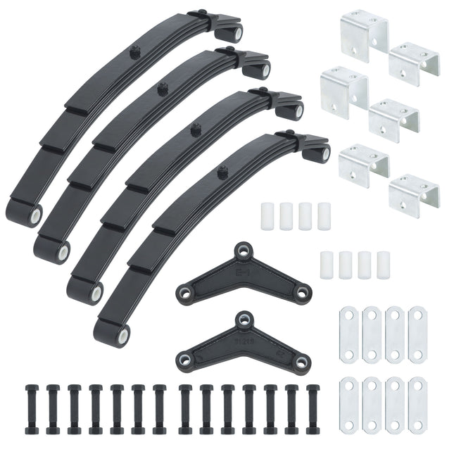 Findmall 4-Spring 4-Leaf Double-Eye Trailer Suspension Kit, 2,500 lb per Spring with Equalizers and Hangers