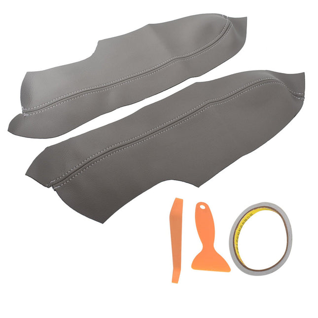 Findmall 1 Pair Gray Car Door Panels Armrest Cover Synthetic Leather Replacement for 2006-2011 Honda Civic Sedan