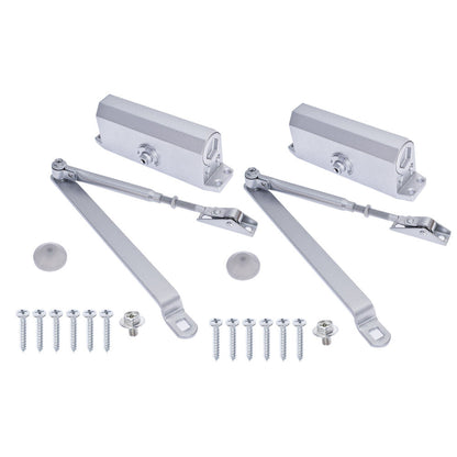 findmall 2x Aluminum Door Closer 25-45KG Two Independent Valves Control Sweep Commercial