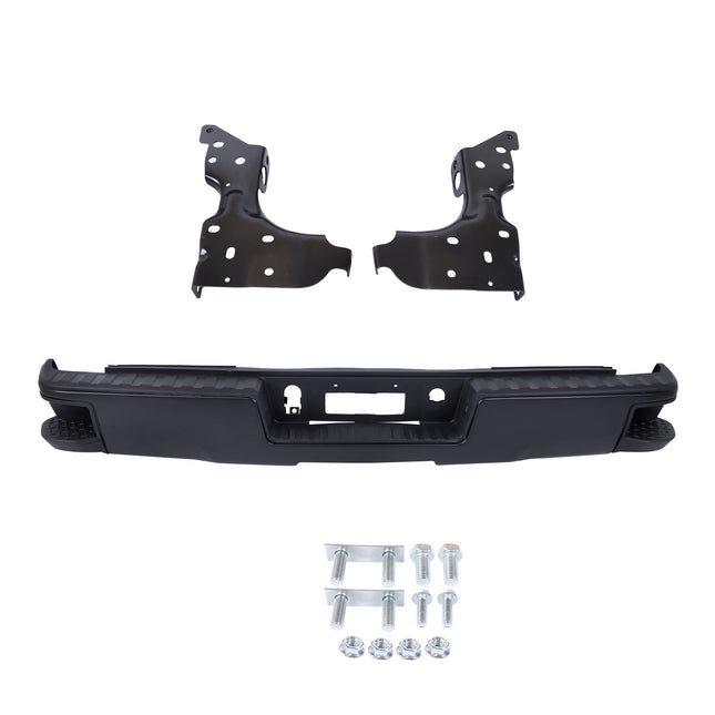 Findmall Black Rear Step Bumper for 2014-2018 Chevrolet Silverado 1500 and GMC Sierra 1500, GM1103177