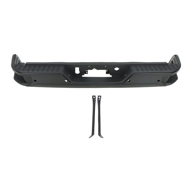 Findmall Black Rear Step Bumper for 2020-2025 Chevrolet Silverado and GMC Sierra 2500/3500 HD, With Sensor Holes, GM1103213