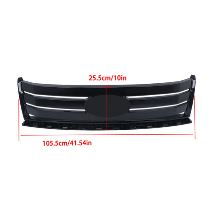 Findmall Front Grille Upper Glossy Black Replacement for Edge 2007-2010